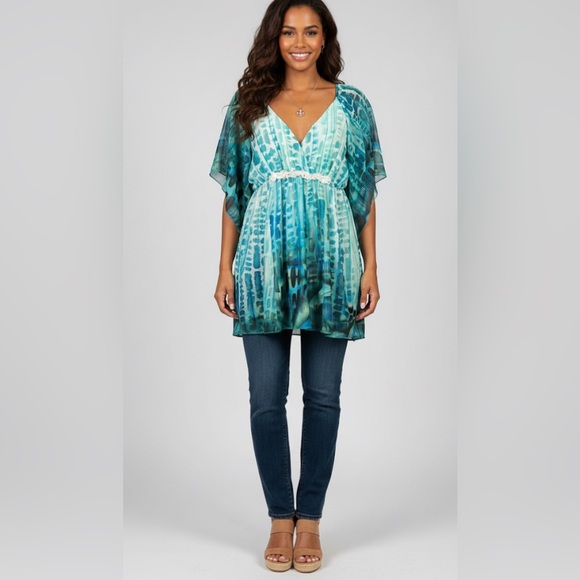 Musksa by Sienna Rose XL Tunic Bohemian greenish blue Top - Picture 8 of 8